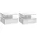 HOMCOM Set of Two Floating High Gloss Bedside Tables - White - 1