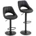 HOMCOM Set of Two Faux Leather Bar Stools - Black - 1