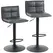 HOMCOM Set of Two Modern Faux Leather Bar Stools - Dark Grey - 1