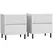 HOMCOM Simple Line Indented Two-Drawer Bedside Table Set of 2 - White - 1
