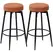 HOMCOM Set of Two Faux Leather Bar Stools - Brown/Black - 1