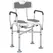 HOMCOM Shower Chair with Hygiene Cut-Out Seat and Reinforced Crossbars, Height Adjustable Padded Bath Chair with Non-slip Feet for Elderly Seniors Disabled Handicap, Tool-Free Assembly, Grey - 1