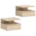 HOMCOM Set of Two Floating Bedside Tables - Oak Tone - 1