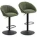 HOMCOM Set of Two Relaxed Tub Bar Stools - Dark Green - 1