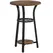 HOMCOM Small Round Side Table with 3 Storage Shelves - Rustic Brown - 1