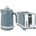 HOMCOM Sleek Textured Kettle and Toaster Set - Blue - 1