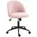 HOMCOM Teddy Fleece Office Chair with Wheels - Light Pink - 1