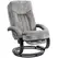 HOMCOM Swivel Recliner Chair with Footrest, Manual Recliner Armchair with Wooden Base, Plush Velvet Upholstered Reclining Chair for Living Room, Bedroom, Office, Grey - 1