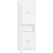 HOMCOM Tall Freestanding Bathroom Cabinet Retro Shutters w/ 3 Compartments Shelves Elevated Base Narrow Organiser White 60L x 30W x 182.5H cm - 1
