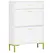 HOMCOM Three Drawer Slim Shoe Storage Cabinet, 12 Shoe Pairs - White - 1