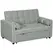 HOMCOM Two-Seater Linen-Look Sofa Bed - Light Grey - 1