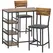 HOMCOM Three-Piece Compact Bar Table Set - Brown/Black - 1