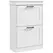 HOMCOM Two-Drawer Minimalistic 10-Shoe Cabinet - White - 1