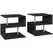 HOMCOM Wooden S Shape Cube Coffee Table 2 Tier Storage Shelves Organiser Office Bookcase Living Room End Desk Stand Display Set of 2 (Black) - 1