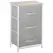 HOMCOM Vertical 3-Tier Linen Drawer Cabinet Organizer Storage Dresser Tower with Metal Frame Adjustable Feet for Living Room, Bathroom, Kitchen, White, Oak and Light Grey - 1