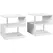 HOMCOM Wooden S Shape Cube Coffee Table 2 Tier Storage Shelves Organiser Office Bookcase Living Room End Desk Stand Display Set of 2 (White) - 1