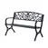 Outsunny 127L x 60W x 85H cm Powder Coated Garden Bench for Patio Backyard, Steel-Black - 1