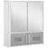 kleankin Bathroom Mirror Cabinet, Wall Mounted Storage Cupboard with Double Doors and Adjustable Shelf, Bathroom Organizer, Grey - 1