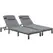 Outsunny 2 Pieces Outdoor PE Rattan Sun Loungers set of 2 with Cushion, Garden Wicker Sunbed Furniture with 5 - Level Recliner Backrest, Grey - 1