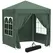 Outsunny 2 x 2 m Garden Pop Up Gazebo, Wedding Party Tent Marquee, Water Resistant Awning Canopy with Sidewalls, Windows, Carry Bag, Green - 1