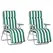 Outsunny 2 Pieces Outdoor Sun Lounger Set with Cushions, Patio Folding 5-Level   Adjustable Backrest Recliner Chairs Set of 2 with High Backrest and Armrests, Green & White - 1