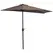 Outsunny 2.7m Balcony Half Parasol Garden Outdoor Umbrella 5 Steel Ribs - Brown - 1