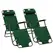Outsunny 2 Pack 2 in 1 Sun Lounger Folding Reclining Chairs Garden Outdoor Camping Adjustable Back with Pillow, Green - 1
