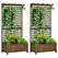 Outsunny 2 Pcs Raised Bed with Drainage Holes, Wood Planter with Trellis for Climbing Plants to Grow Vegetables, Flowers, Brown - 1