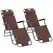 Outsunny 2 in 1 Folding Sun Lounger Reclining Garden Chair Set of 2 with 2-Level Adjustable Backrest, Outdoor Zero Gravity Recliner Garden Chairs with Head Pillow and Armrests, Brown - 1