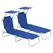Outsunny 2 Pieces Outdoor Foldable Sun Lounger, 4 Level Adjustable Backrest Reclining Sun Lounger Chair with Angle Adjust Sun Shade Awning for Beach, Garden, Patio, Blue - 1