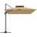 Outsunny 2.5m Cantilever Parasol with Solar Powered LED Lights, 360° Rotation, Tilt Adjustment, Crank Handle, Khaki - 1