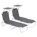 Outsunny 2 Pieces Outdoor Foldable Sun Lounger, 4 Level Adjustable Backrest Reclining Sun Lounger Chair with Angle Adjust Sun Shade Awning for Beach, Garden, Patio, Dark Grey - 1