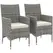 Outsunny 2 Pieces Rattan Garden Chairs Dining Chair Set with Cushion, Mixed Grey - 1