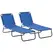 Outsunny 2 Piece Foldable Sun Loungers with 5-Position Adjustable Backrest, Outdoor Portable Recliner Chaise Lounge Chairs with Breathable Mesh Fabric, Blue - 1
