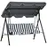 Outsunny 3 Seater Garden Swing Chair, Outdoor Swing Chair with Adjustable Canopy, Mental Frame & Cushions, Grey - 1