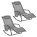 Outsunny 2PCs Outdoor Garden Rocking Chair, Patio Sun Lounger Rocker Chair with Breathable Mesh Fabric, Removable Headrest Pillow, Armrest, Side Storage Bag, Grey - 1