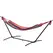 Outsunny 298 x 117cm Hammock with Stand Camping Hammock with Portable Carrying Bag, Adjustable Height, 120kg Load Capacity, Multicolour - 1