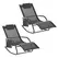 Outsunny 2PCs Outdoor Garden Rocking Chair, Patio Sun Lounger Rocker Chair with Breathable Mesh Fabric, Removable Headrest Pillow, Armrest, Side Storage Bag, Black - 1