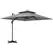Outsunny 3 x 3(m) Cantilever Parasol with Aluminium Frame, Crank and Tilt, 360-Degree Rotation, Double Top Garden Umbrella with Cover (Only Cross Base), Light Grey - 1