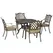 Outsunny 4 Seater Outdoor Dining Set Antique Cast Aluminium Garden Furniture Set with Cushions Round Dining Table with Parasol Hole, Bronze - 1