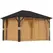 Outsunny 3.6 x 3 m Aluminium Hardtop Gazebo, with Accessories - Brown - 1