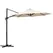 Outsunny 3M Banana Parasol Hanging Cantilever Umbrella W/ Cross Base Hand Crank Aluminium Frame 360°Rotation Hand Crank-Beige - 1