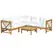 Outsunny 6 PCS Elegant Wood Frame Outdoor Patio Dining Set w/ Cushions Coffee Table Garden Furniture Sofa Comfort Balcony Patio Cream White - 1