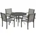 Outsunny 5 Piece Garden Furniture Set, Garden Dining Set with Round Table and 4 Stackable Chairs, Steel Frame, for Outdoor, Patio, Terraces, Dark Grey - 1