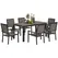 Outsunny 6 Seater Garden Dining Set with Stackable Chairs, Aluminium Frame, Rectangular Plastic Top, Garden Furniture Set, Outdoor Dining Table and Chairs for Patio, Balcony, Poolside, Brown - 1