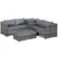 Outsunny 6PC Rattan Corner Sofa Set Wicker 4 Seater Garden Storage Coffee Table Conversation Ottoman Outdoor Weave Furniture w/ Cushion Grey - 1