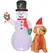 Outsunny 6FT Christmas Inflatables Snowman & Dog with Built-in LED Lights and Flashing Light, Blow Up Christmas Inflatable Decoration for Indoor Outdoor Decor, Garden - 1