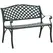 Outsunny Cast Aluminium Garden Bench 2 Seater Antique Loveseat for Outdoor Patio Porch Park, Verdigris - 1