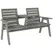 Outsunny Fir Wood Convertible 2 to 3 Seater Outdoor Garden Bench Grey - 1