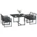 Outsunny Five-Piece Metal Dining Set, with Folding Back Chairs, Dark Grey - 1